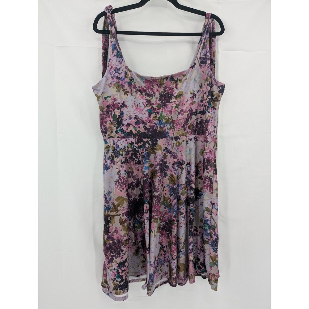 Nine Britton Dress Women's 1X Floral Print Sleeveless Tie Straps - Picture 4 of 7
